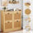 Shoe Storage Cabinet with 4 Flip Drawers, Wood Shoe Cabinet with Rattan Doors and Adjustable Shelves-117293168