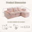Canapé modulaire en L compressé en tissu velours côtelé, sans assemblage-1954016334