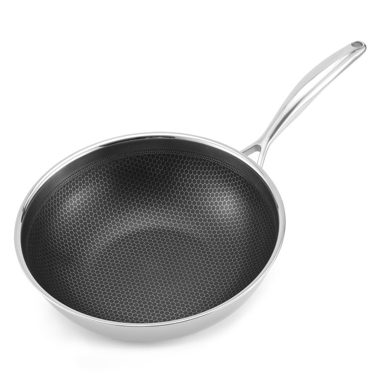 Basics 2-Piece Non-Stick Stainless Steel Fry Pan Set, 10-Inch and  8-Inch