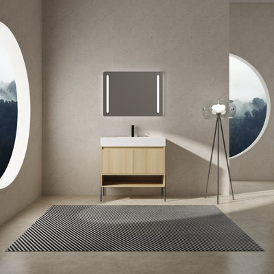 Meuble-lavabo simple 36 po avec plateau en résine Kym