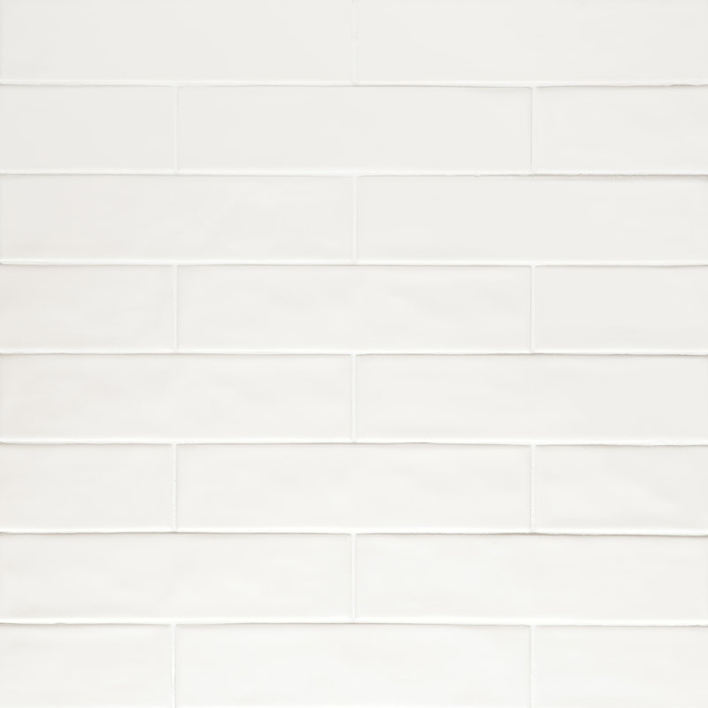 Carreau de porcelaine métro 3 "x 11" Clara, Blanc mat