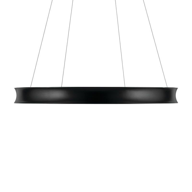 Soft Modern Circular LED Chandelier, Satin Black, 3.75" H x 39.5" W x 39.5" D