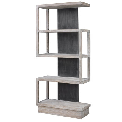 Étagère à livres en bois massif H 79,9 po x l 36 po Tormey
