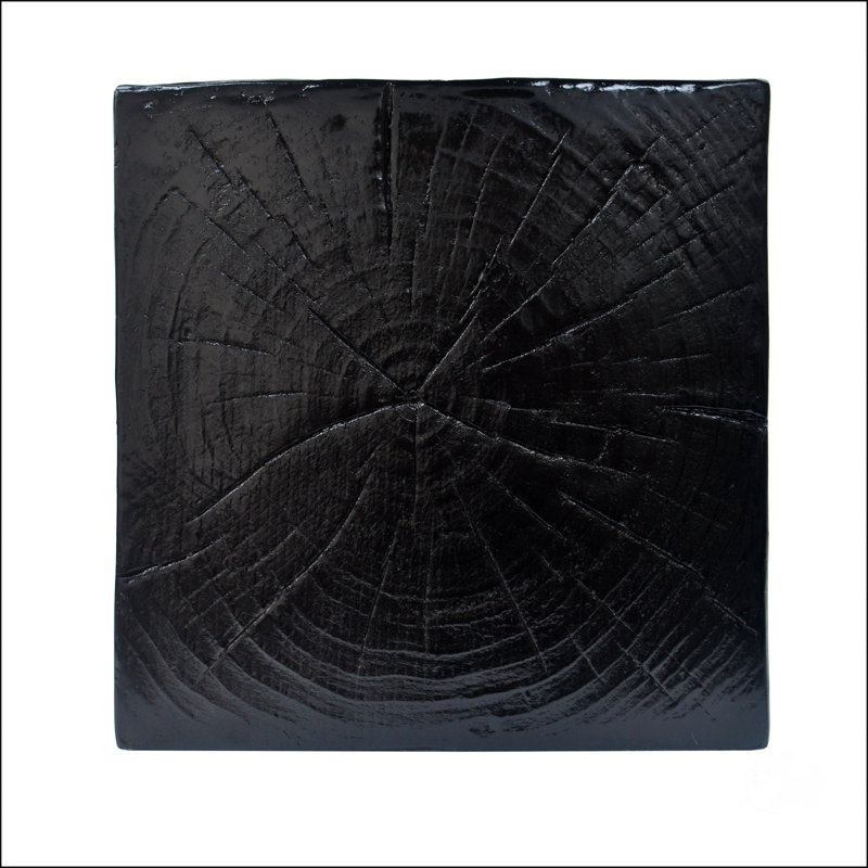 Wood-Look Square-Column MGO End Table, Distressed Finish For Indoor And Outdoor Use, Mix With Different Heights, Black