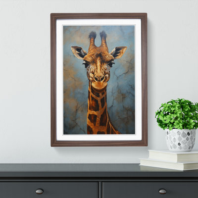 Giraffe Hard Edge Painting - Framed Print