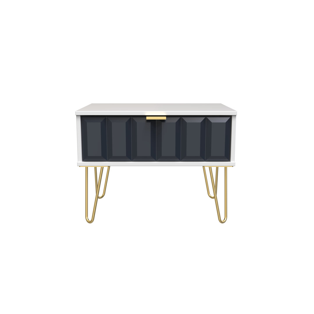 Allem 1 Drawer Midi Chest in Indigo Matt & White (Ready Assembled)