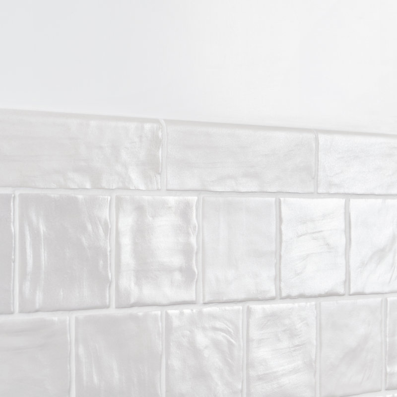 Southampton 8" x 2" Ceramic Bullnose Tile Trim, White