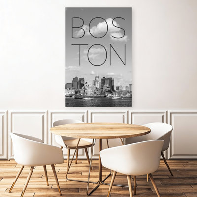 Boston, horizon, typographie, minimaliste, architecture abstraite, ville, art mural