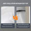 42 Inch Solid Surface Bathroom Vanity Top with Left SIde Integrated Sink, Bright White 2" Thick Modern Countertop, 1.38" Rear Backsplash, Smooth Edge Design, Waterproof & Easy Install
