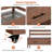 62.3" Brown Solid Wood Patio Kitchen Cart, Stainless Steel Top, Raised Shelf & Drawers, Lockable Wheels, BBQ Prep Table & Garden Potting Bench-1285645199