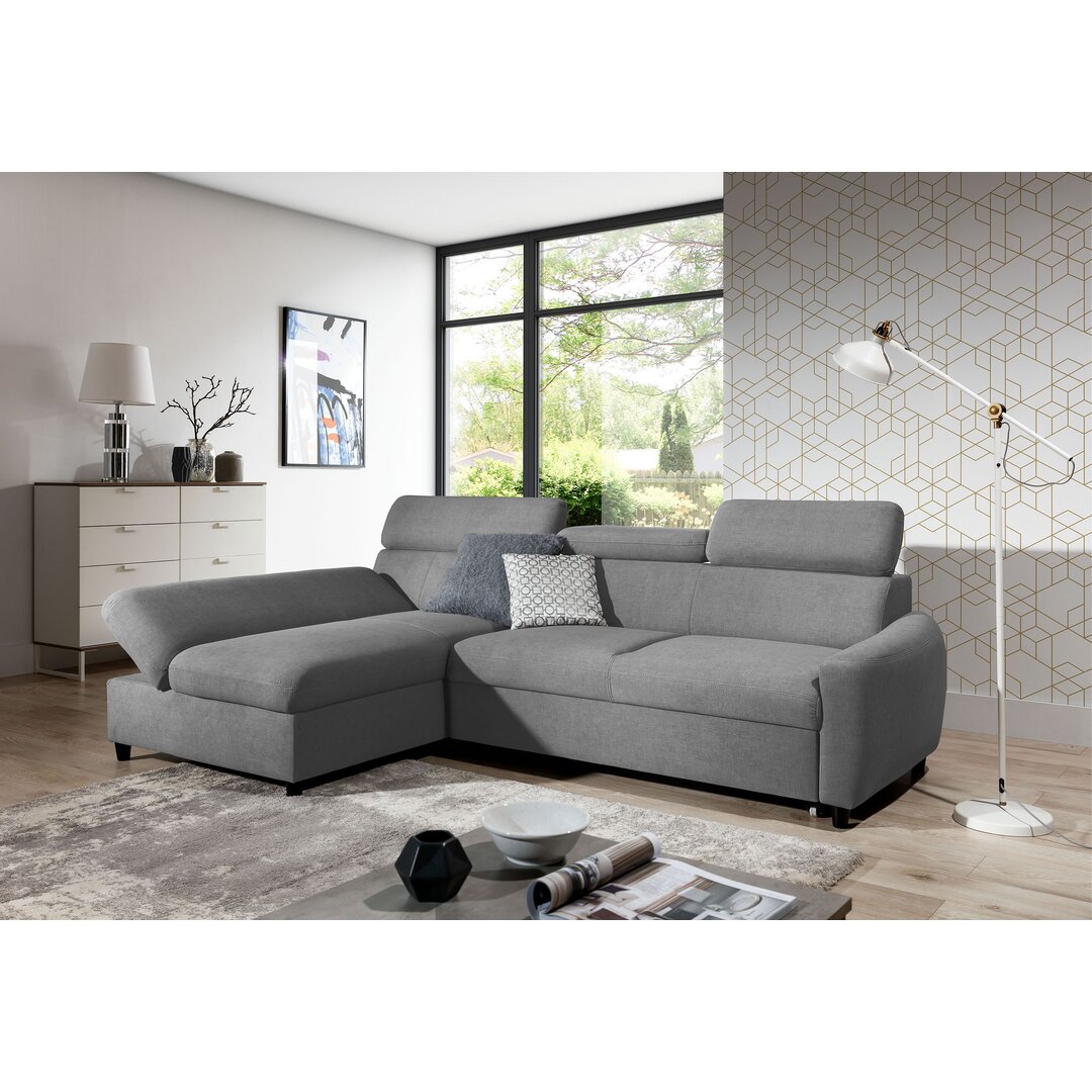 Ecksofa Bustos aus Samt mit Bettfunktion