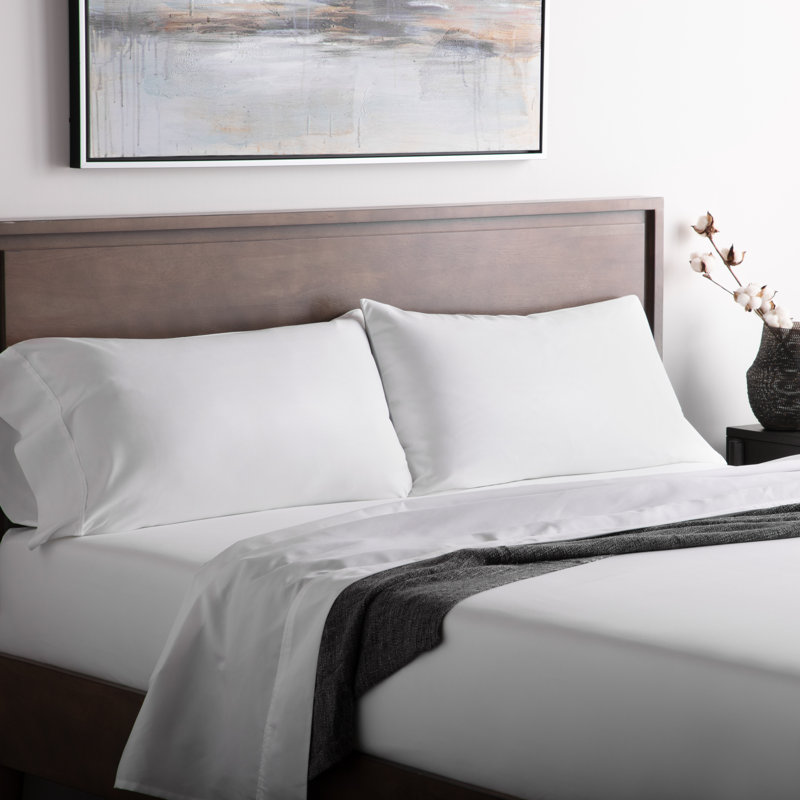 White Twin Microfiber and Cotton Sheet Set with Pillowcases