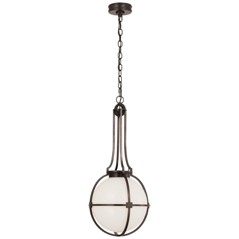 Gracie Medium Captured Globe Pendant by Chapman & Myers, 29.5" H x 13" W x 13" D, Bronze