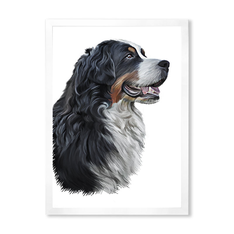 Dessin d'un bouvier bernois - sur, Impression blanche sur toile encadrée, H 40 po x l 30 po x P 1,5 po