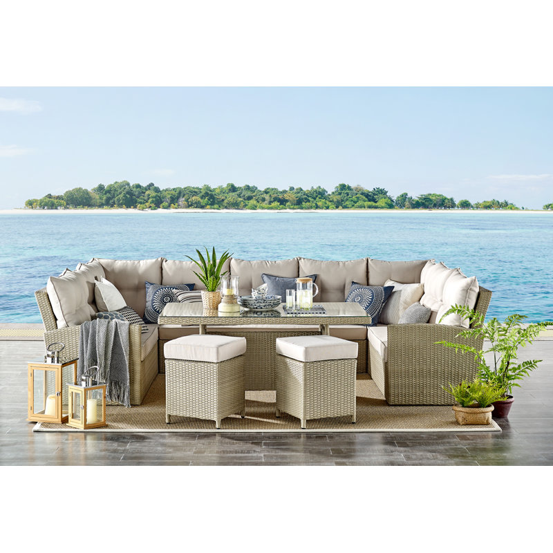320.7cm Wide Patio Sectional with Cushions