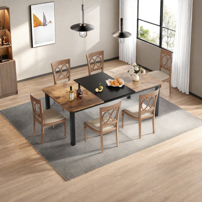 6 - Person Dining Set, Black/Brown
