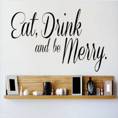 Red and Black Damask Eat Drink Be Merry “Chef” Wall Decor Set