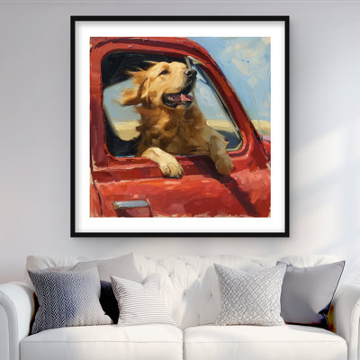 «Feel the wind» - impression matte encadrée grise pour la décoration intérieure