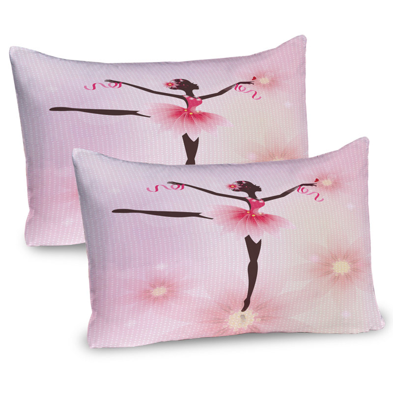 Ensemble de 2 taies décoratives Ambesonne pour filles, ombre et rose pâle, H 20 po x l 36 po