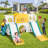 Joyldias 70.9'' W 9 In 1  Plastic Climber Toddler Slide, Toddler Playground With Double Slides,-100156937
