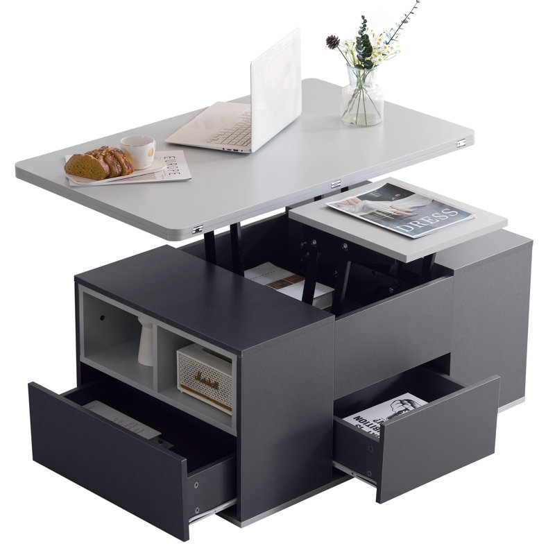 Lift Top Coffee Table with Storage, Black