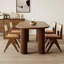 Table de salle à manger ovale en bois massif brun noisette-721170844