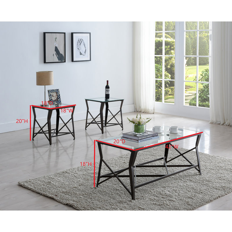 Ensemble de 3 tables basses