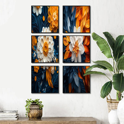 Glynda - Ensemble de 6 reproductions d'art sur toile