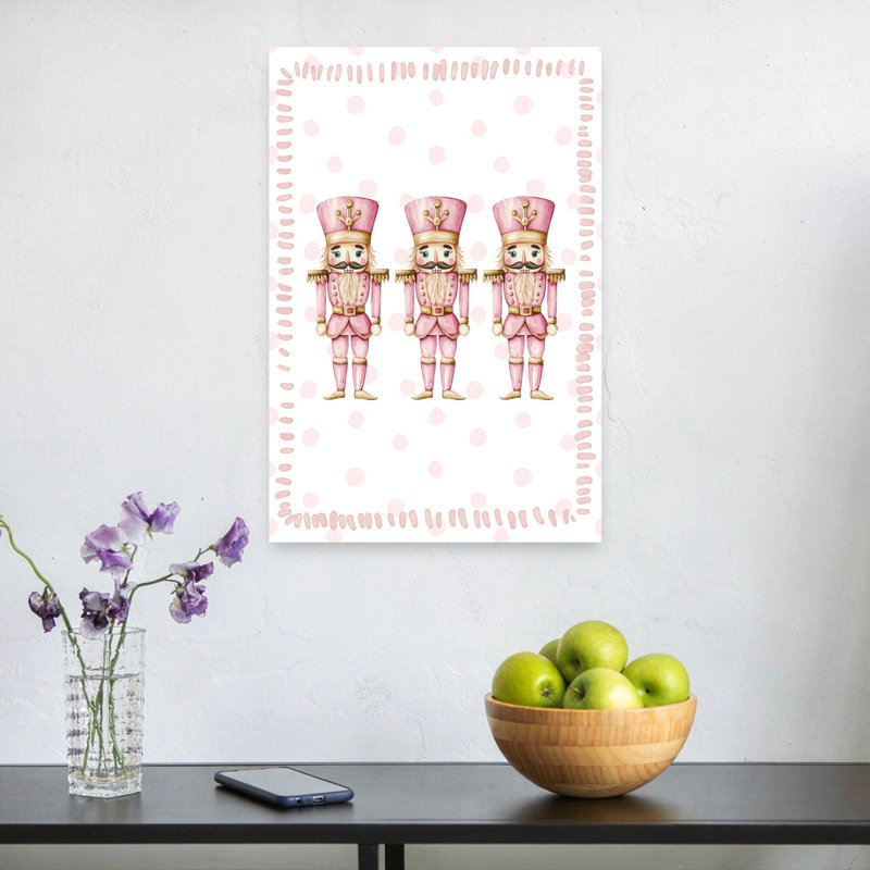 Casse-noisette rose, impression d'art fantaisiste classique, H 24 po x l 16 po