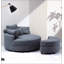 Grande chaise ronde avec rangement en tissu de lin pour le salon de l'hôtel avec coussins-522269651