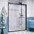 Half Frameless Double Sliding Glass Shower Door, Certified 1/4 Inch (6Mm) Transparent Tempered Glass, With Safety Explosion-Proof Film