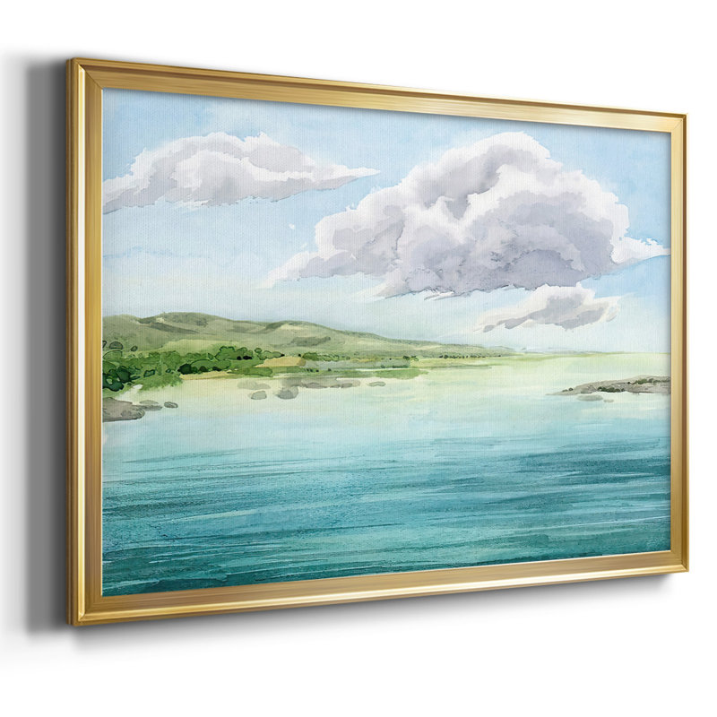 Transparent lagon II, Toile encadrée dorée avec coins fermés, H 14 po x l 20 po x P 1,5 po
