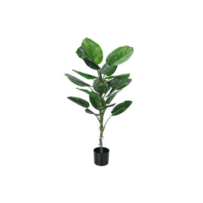 54 Inch Dieffenbachia Artificial Plant, 18 Silk Green Leaves W Black Pot
