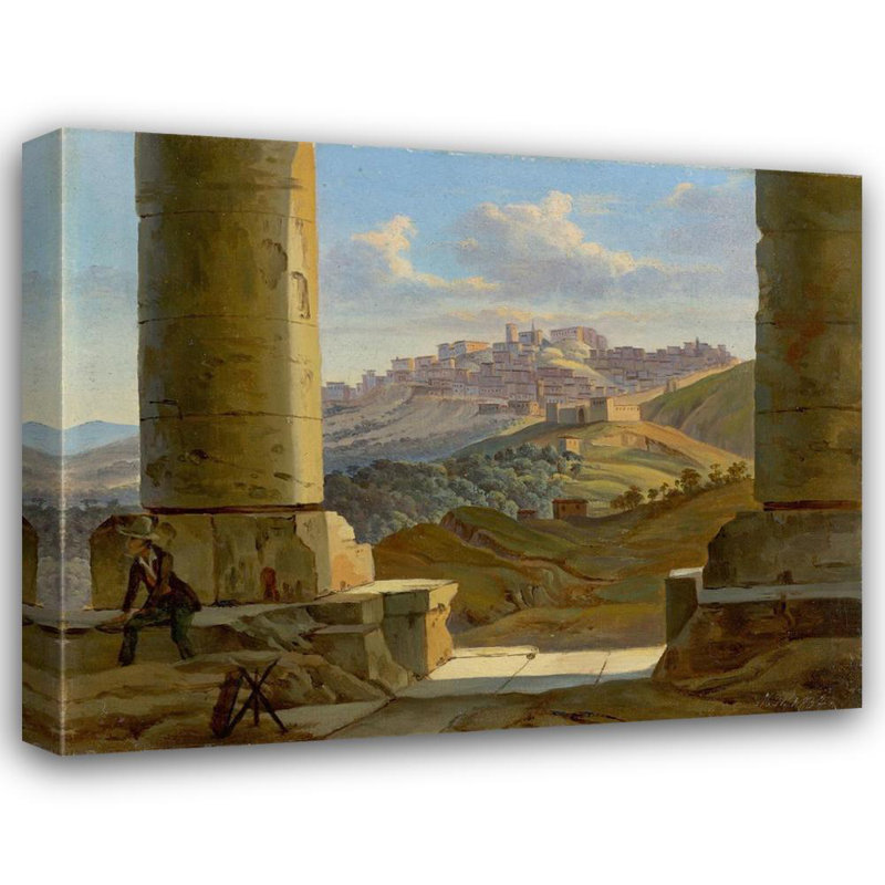 «Sicilian Landscape» par Gottlob Michael Wentzel - Art mural sur toile tendue avec châssis, H 48 po x l 33 po