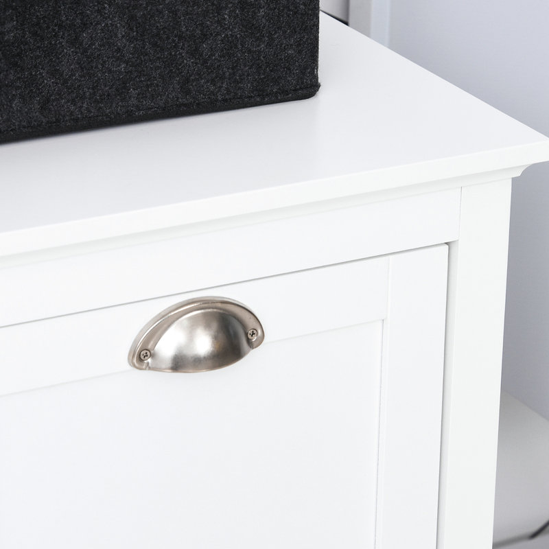 White Bathroom Cabinet - Tilt Out Laundry Sorter Plentiful Space For Towels & Accessories , -blocking Material Toppling 30" X 16.21" 27.5 Storage Tilt-out Generous To Design 30"w 16.21"d 27.5"h