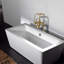Robinet de baignoire autoportant en métal avec douche à main en or brossé - style moderne pour salle de bain