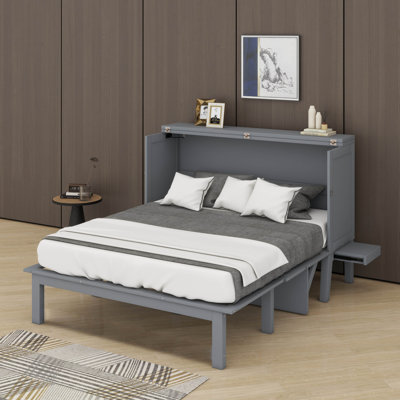 Grand lit escamotable avec port USB et tablettes amovibles