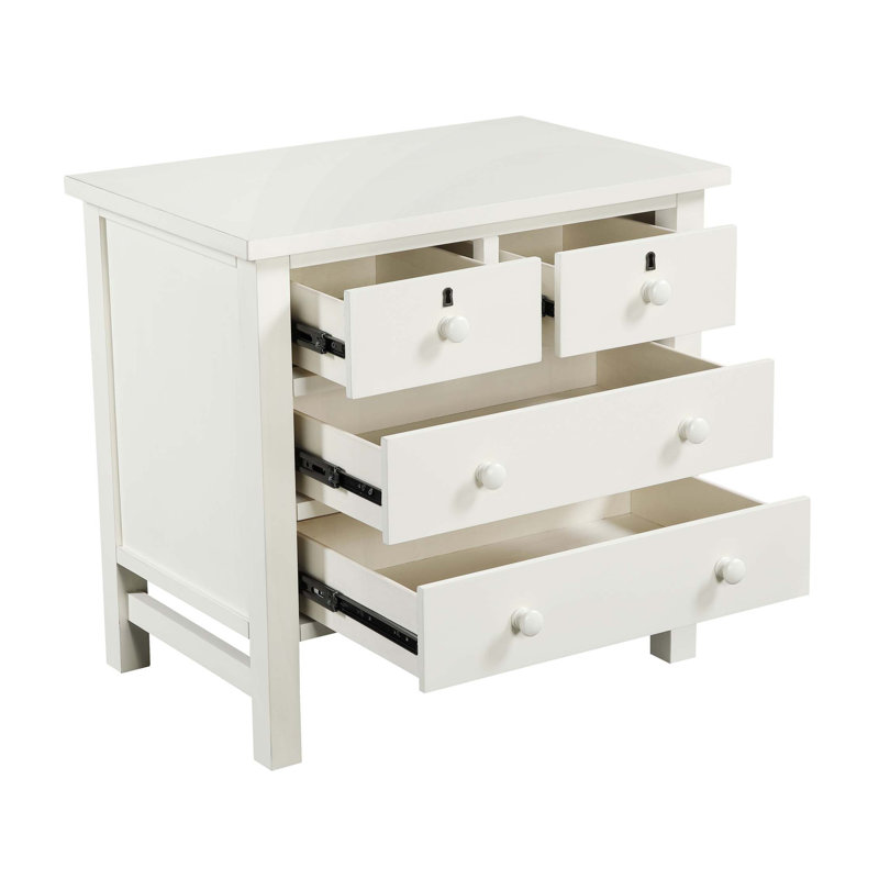 Georgina 4-Drawer Storage Nightstand, Antique White
