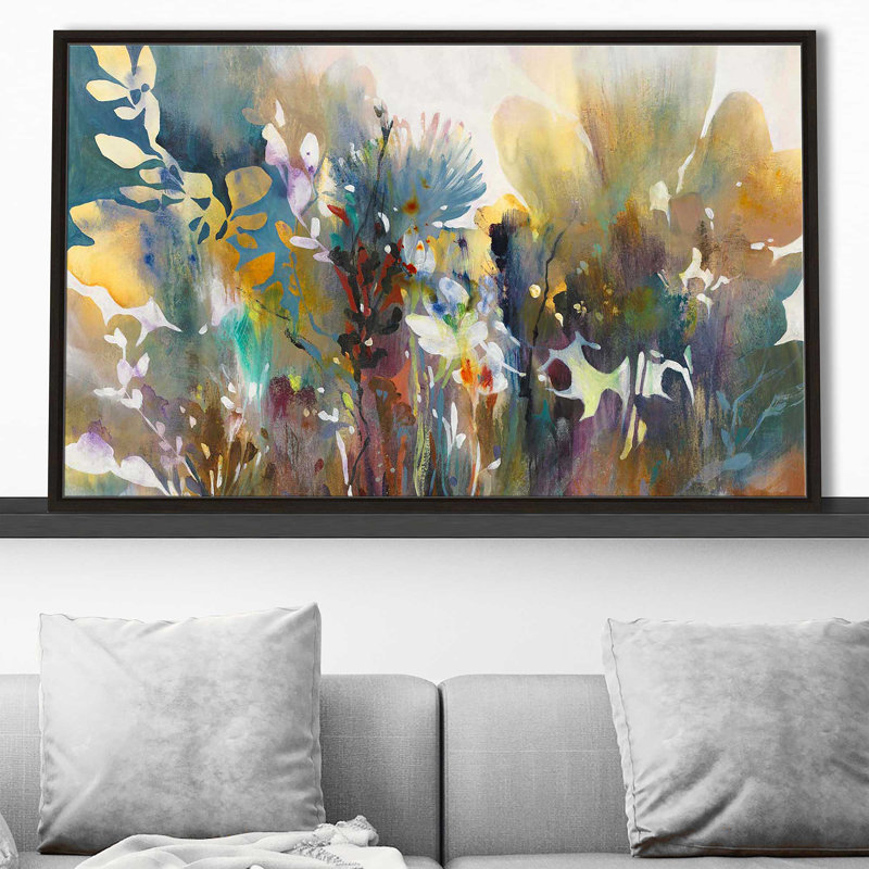 Heartfelt - peinture à cadre flottant, Cadre flottant espresso, H 39,5 po x l 63,5 po x P 2 po