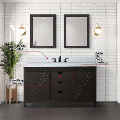 Double Bath Vanity with Faucet Set and Mirrors