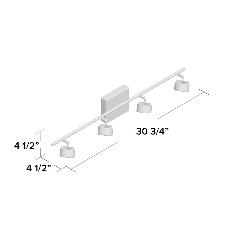 Ardella 30.71'' 4 -Light Fixed Track Track Kit with Dimmable and Adjustable Head