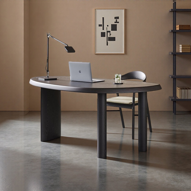 Modern Solid Wood Desk with Ergonomic Edge