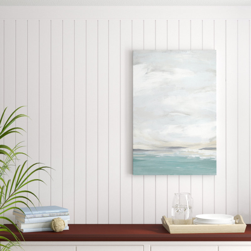 Seafoam Vista II by June Erica Vess - Painting, Wrapped Canvas, 30cm H x 20cm W