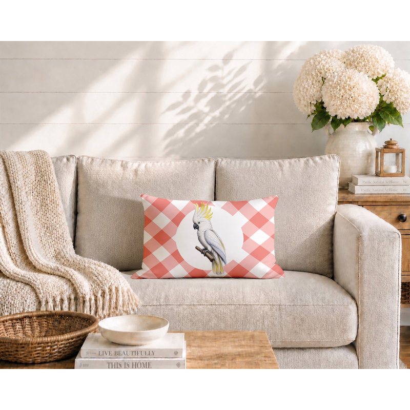 Coussin réversible intérieur / extérieur Cockatoo, 20 po x 14 po, Pêche