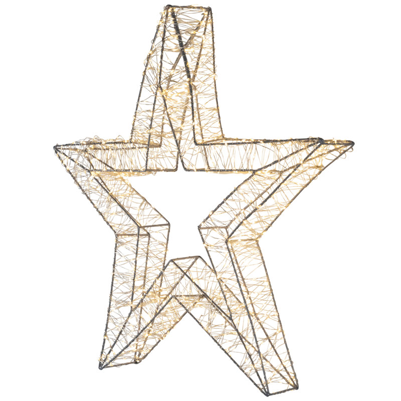 LED Lighted Wire Star Outdoor Christmas Decoration - 22" - Warm White Lights