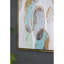 39,5 "X, peinture à l'huile encadrée carrée pour le salon, décorée de décorations murales grises et dorées bleues, salle à manger