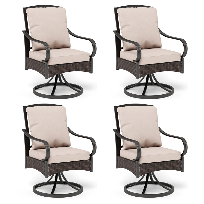 Ensemble de 4 chaises de patio pivotantes
