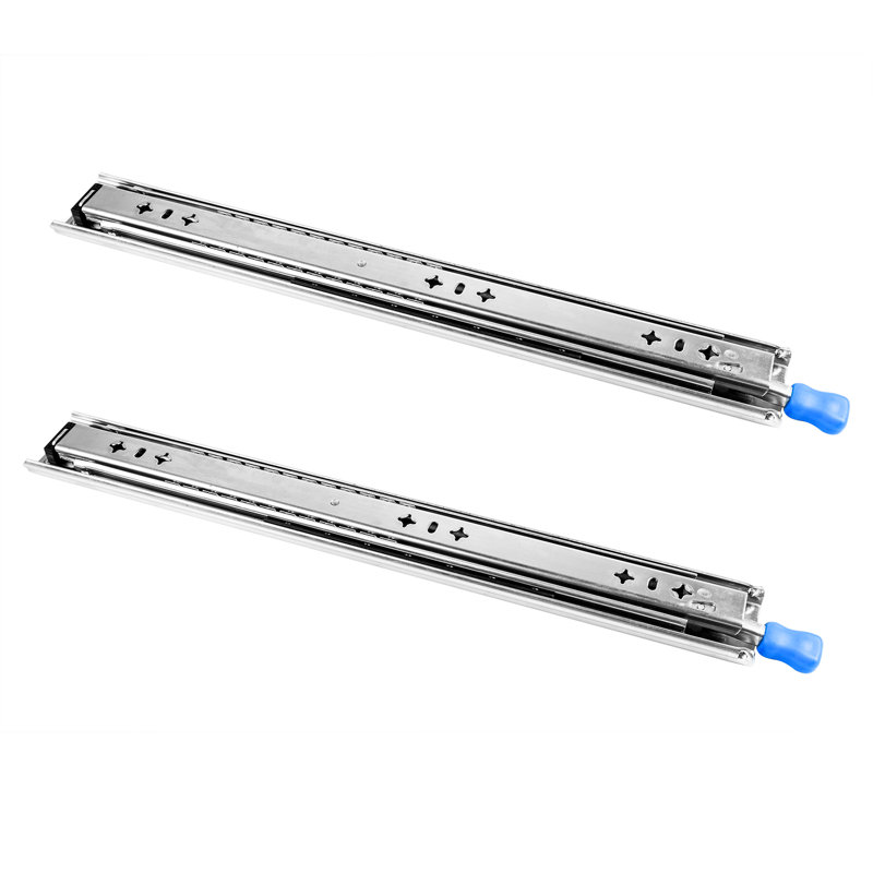 1 Pair Drawer Runners Slides Heavy Duty W/Locking Full Extension 260Ib Side Mount Rails, 2.1" H x 34" W x 0.75" D