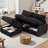72" Modular L-Shaped Polyester Sectional Sofa with Ottoman & 3 Hidden Storages, 2-Seater Cloud Couch with Deep Seat, Flexible Ottoman Combination, No-Tools Assembly-1688079807