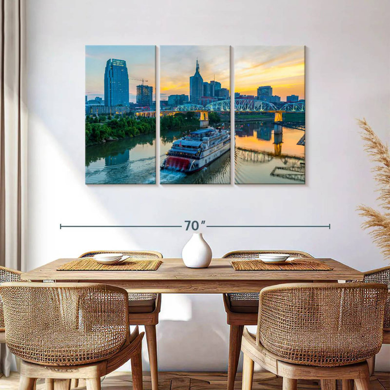 Sebbie Nashville Skyline At Sunset, 36" H x 57" W